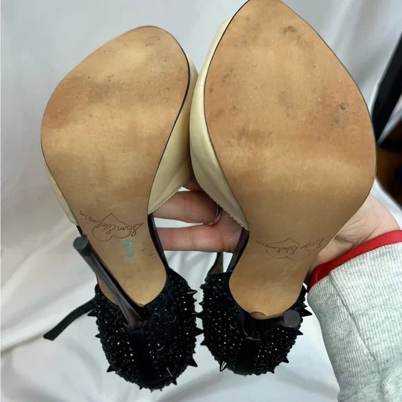 Sam Edelman Scarlett Nude and Black Spikey Heels, size 6 - Picture 6 of 8